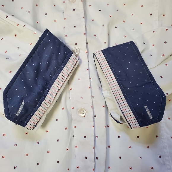 BUCKLE EightX Button Down Dress Shirt Size L Classic Fit Contrast Flip-Cuff - Picture 7 of 13